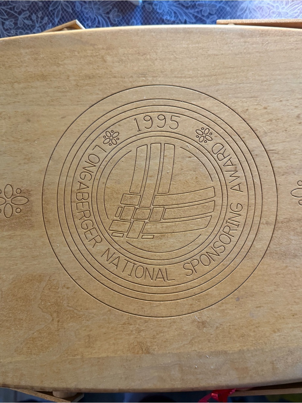 Longaberger Natural Wood Award Box with Engraved Emblem is a casserole carrier.